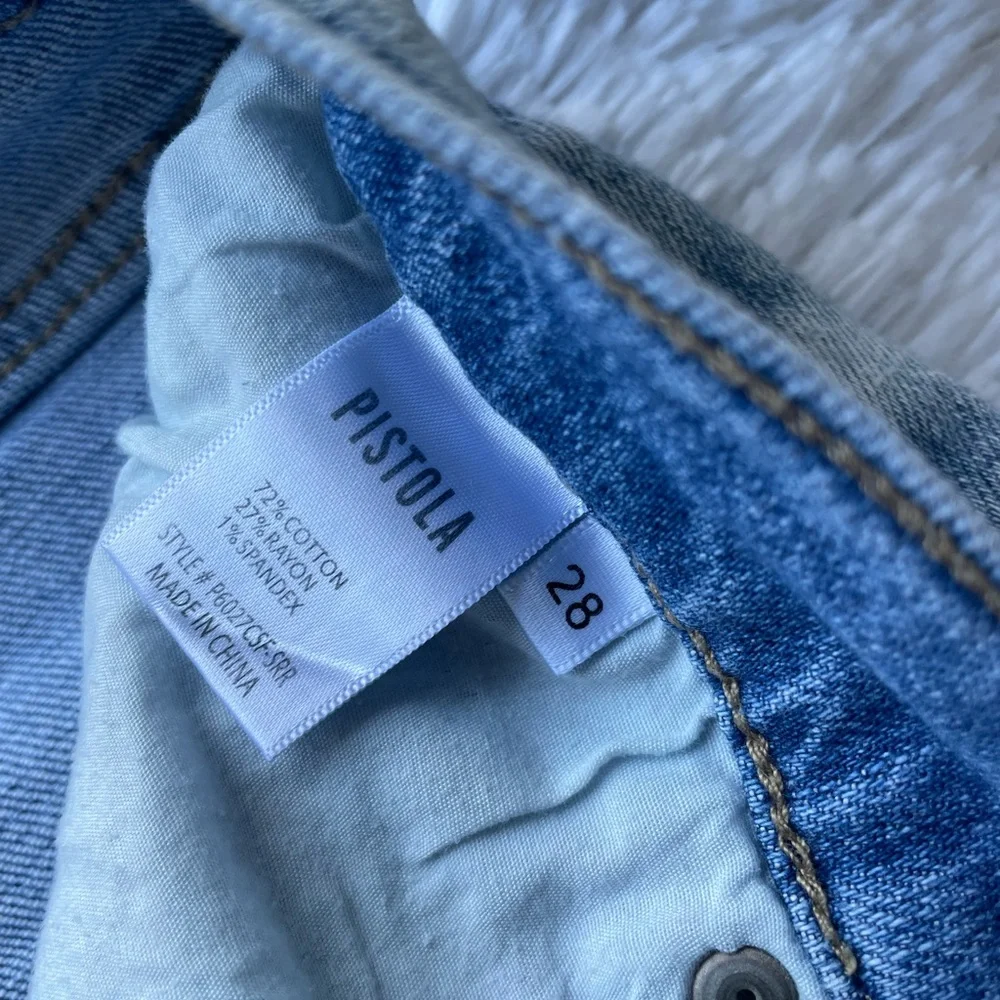 Pistola Button Fly Distressed Light wash jean